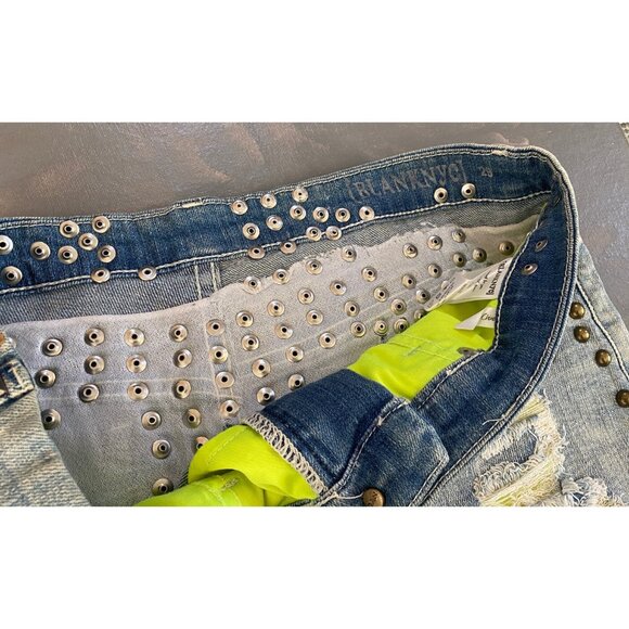 $108 BLANK NYC Heavy STUDDED Sz 29 Hi-Rise JEAN Shorts CUT OFFS embellished - Picture 11 of 11